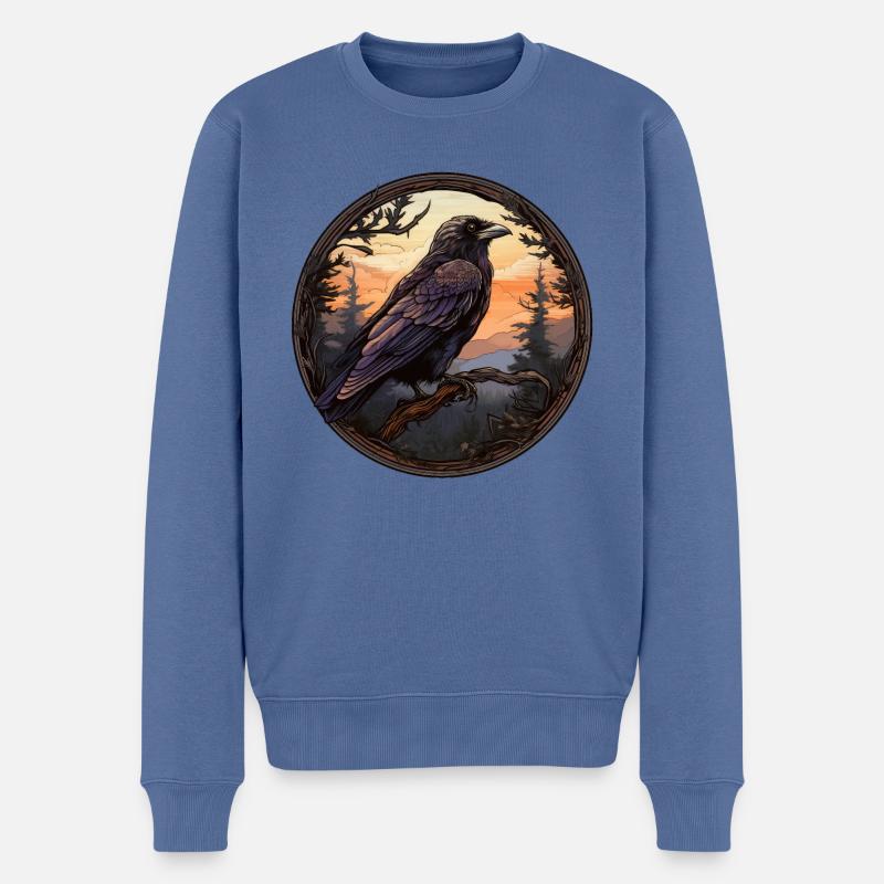 Rabe - Männer Premium Bio Pullover - Taubenblau