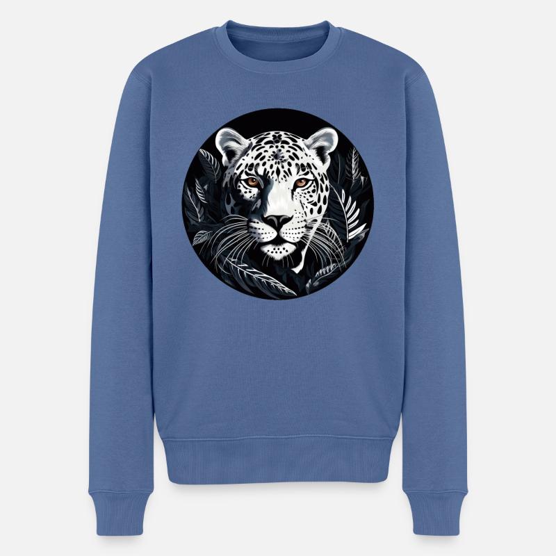 Jaguar - Männer Premium Bio Pullover - Taubenblau