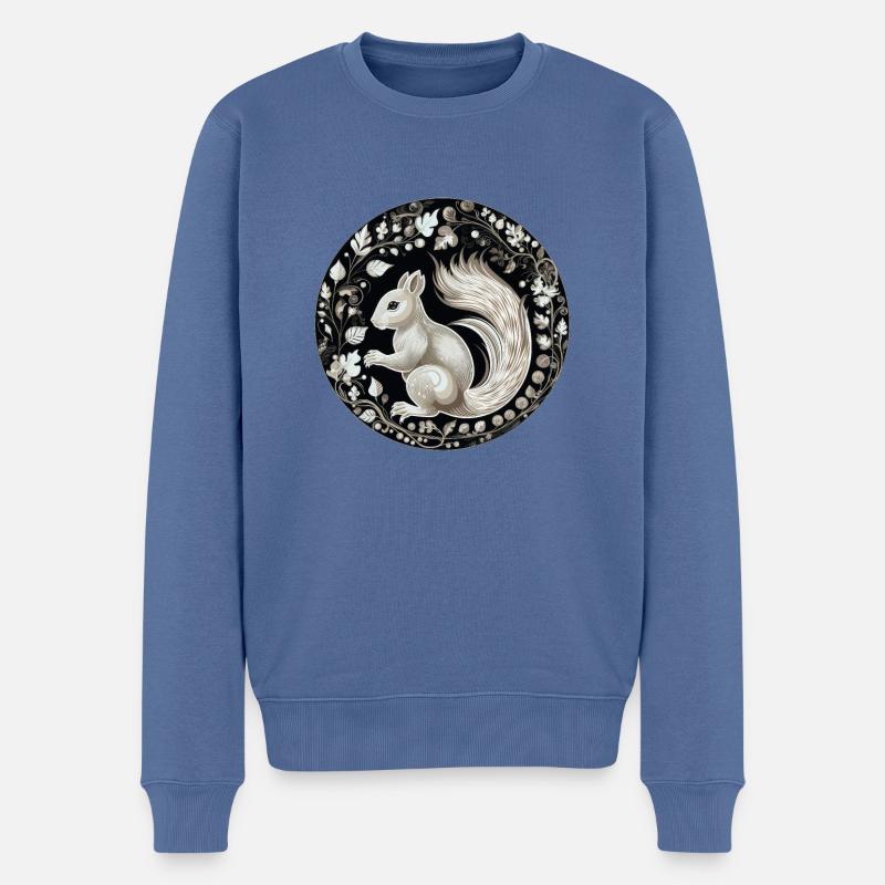 Eichhörnchen - Männer Premium Bio Pullover - Taubenblau