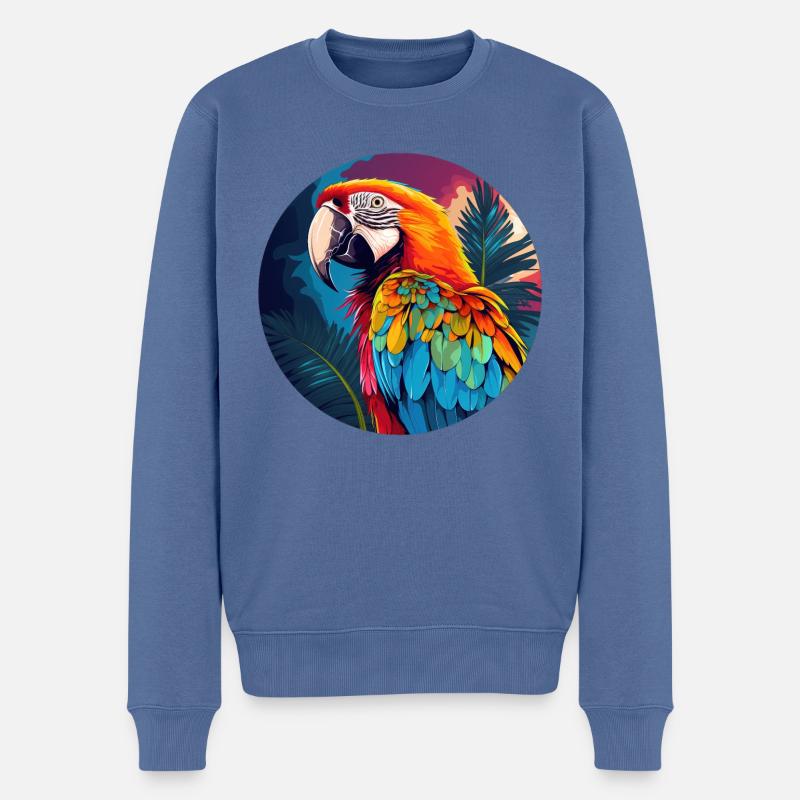 Papagei - Männer Premium Bio Pullover - Taubenblau