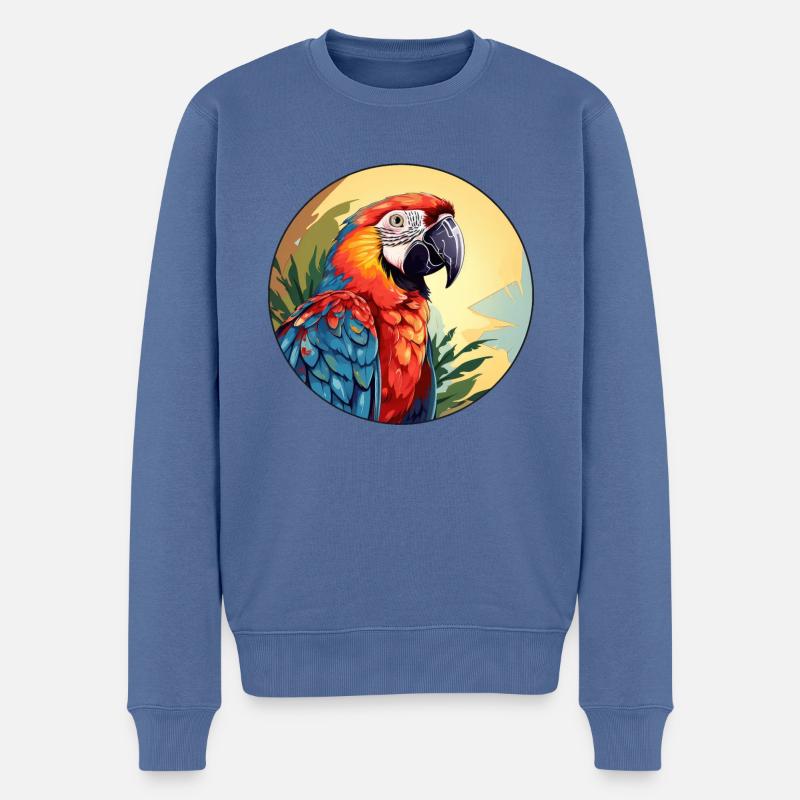 Papagei - Männer Premium Bio Pullover - Taubenblau