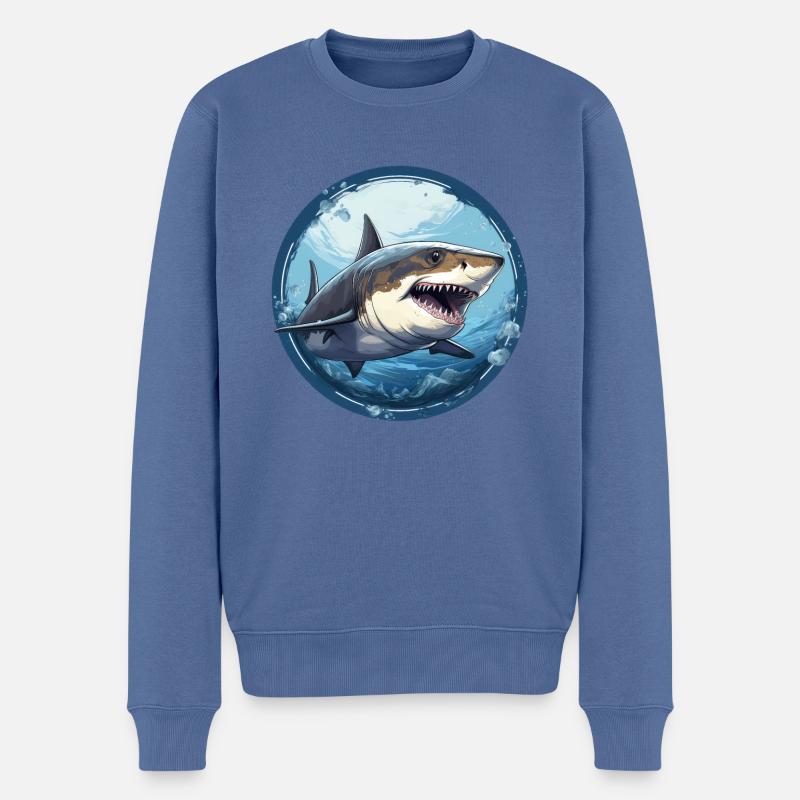 Requin - Pull Premium bio Homme - bleu pigeon