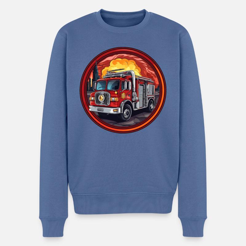 Feuerwehr - Männer Premium Bio Pullover - Taubenblau