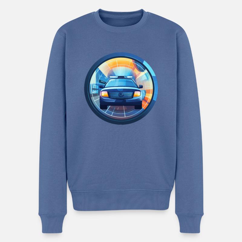 Polizei - Männer Premium Bio Pullover - Taubenblau