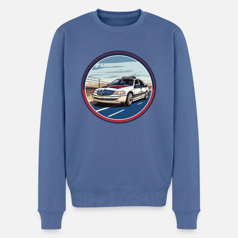 Polizei - Männer Premium Bio Pullover - Taubenblau