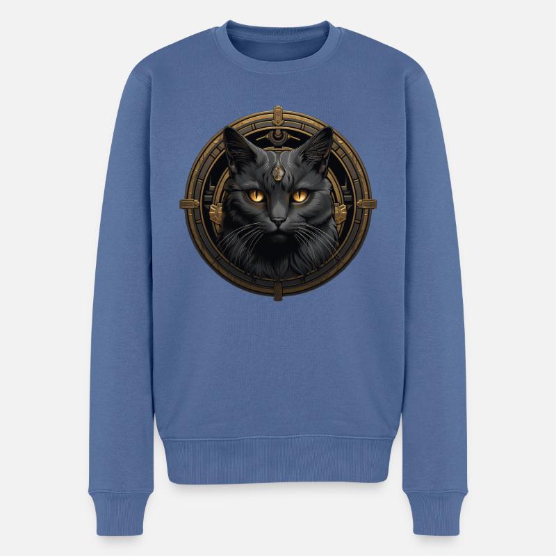 Chat Chartreux - Pull Premium bio Homme - bleu pigeon