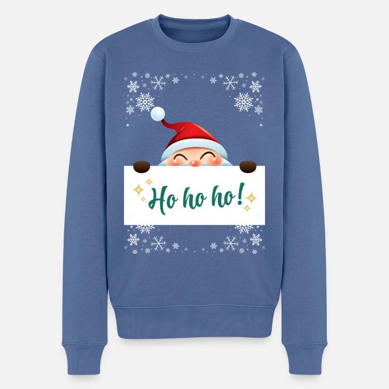 Ho, Ho, Ho ! - Pull Premium bio Homme - bleu pigeon