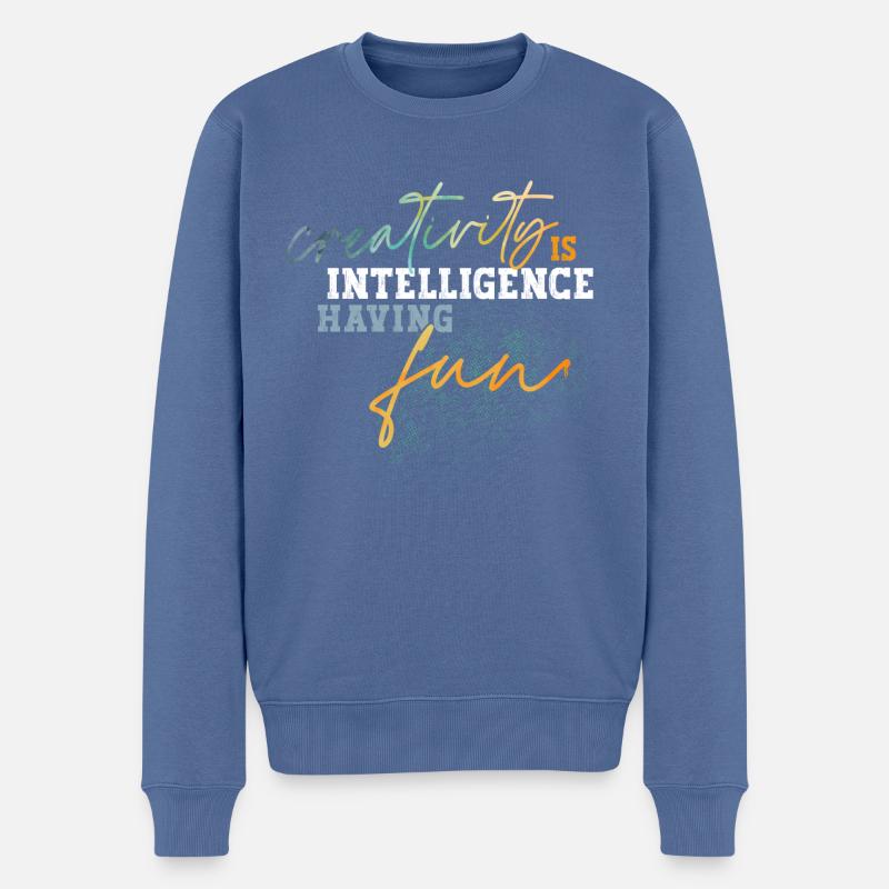 Intelligence créative - Pull Premium bio Homme - bleu pigeon