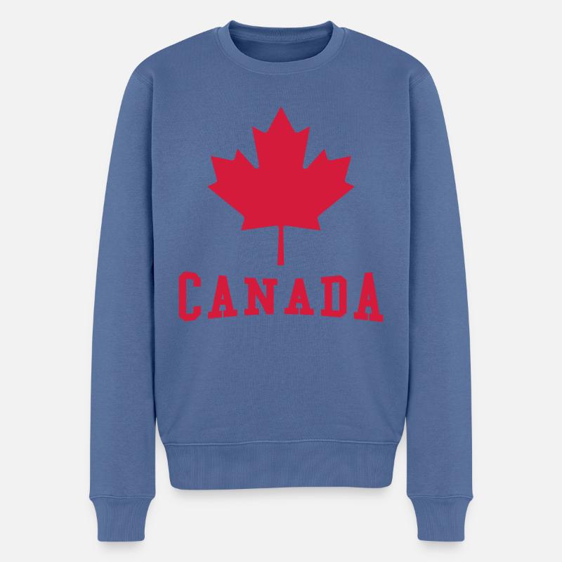 Canada - Männer Premium Bio Pullover - Taubenblau