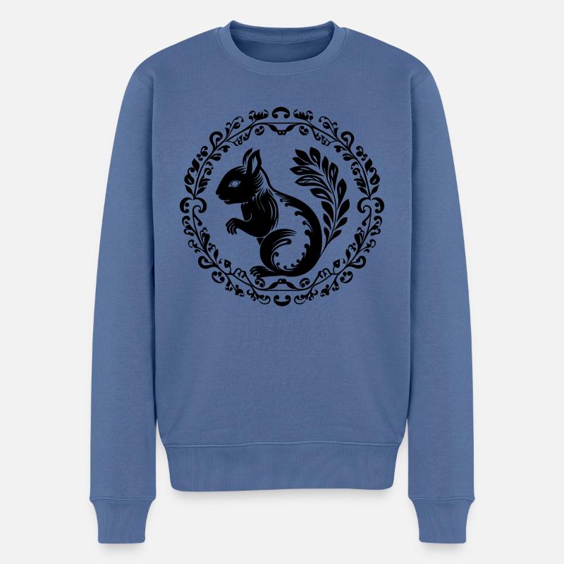 Eichhörnchen - Männer Premium Bio Pullover - Taubenblau