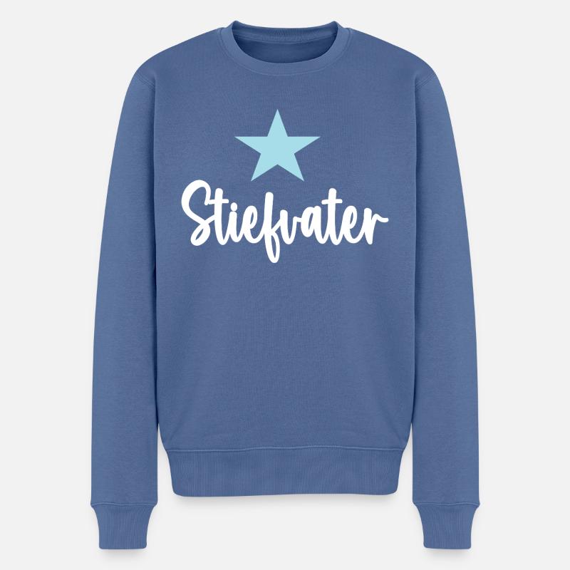 Stiefvater Geburtstag Bonus Papa Vater Vatertag - Männer Premium Bio Pullover - Taubenblau