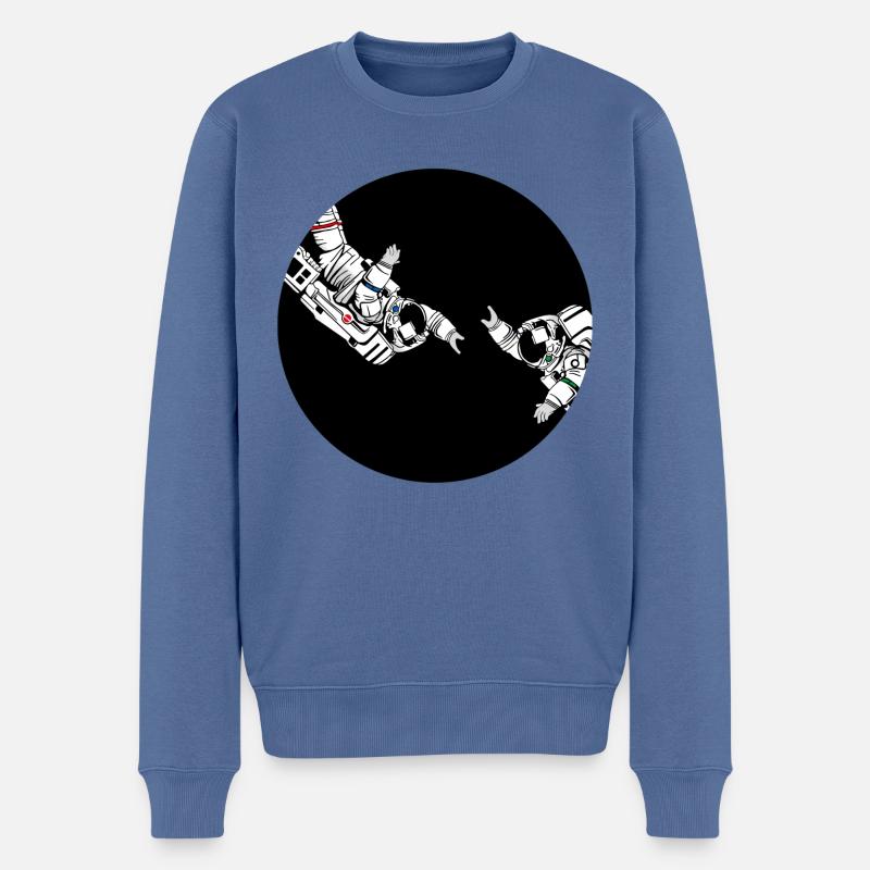 Astronautenfreunde - Männer Premium Bio Pullover - Taubenblau