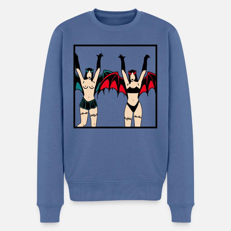 Diables - Pull Premium bio Homme - bleu pigeon