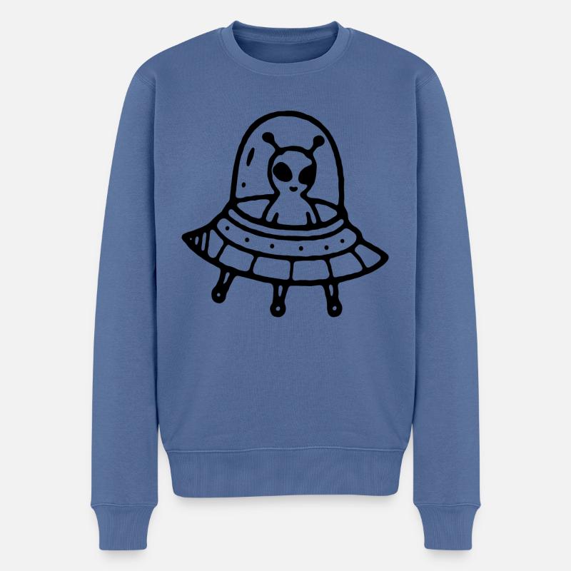 OVNI extraterrestre - Pull Premium bio Homme - bleu pigeon