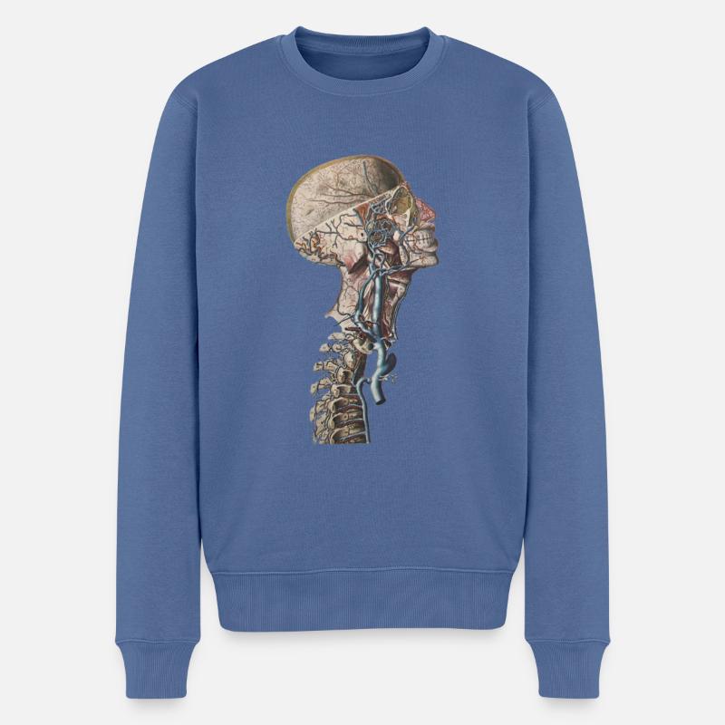 Anatomie Médecine Squelette Os Cou Crâne - Pull Premium bio Homme - bleu pigeon