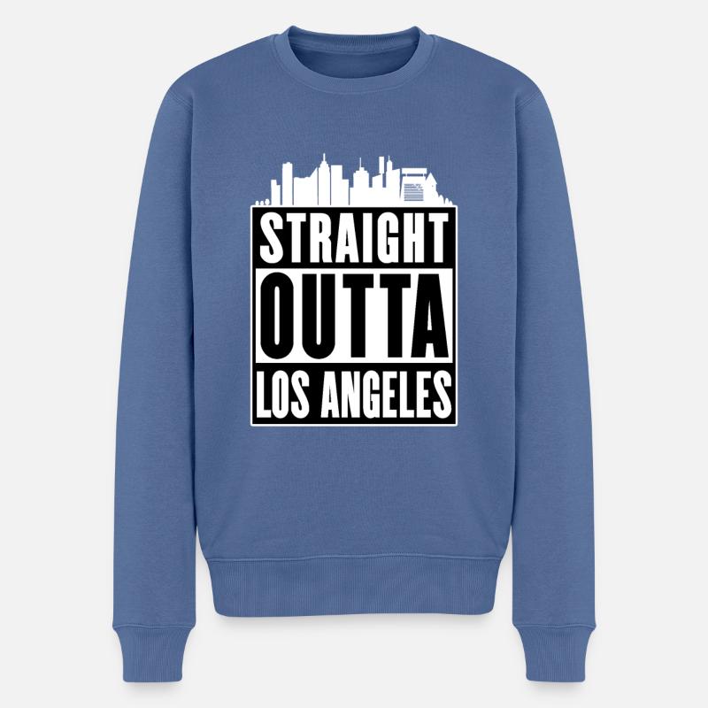 Straight Outta Los Angeles - Männer Premium Bio Pullover - Taubenblau