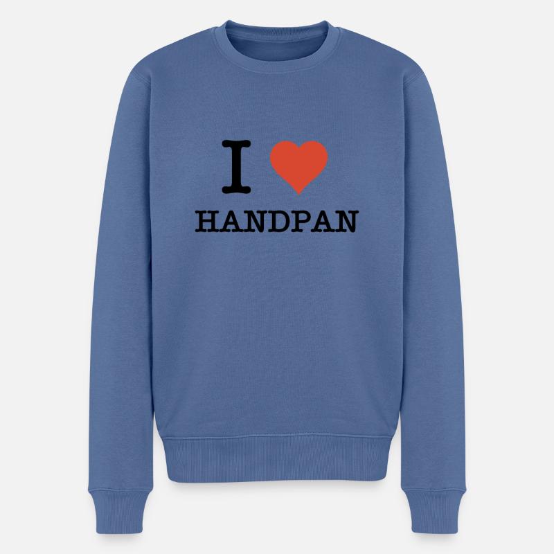 Ich liebe Handpan-Spieler - Männer Premium Bio Pullover - Taubenblau