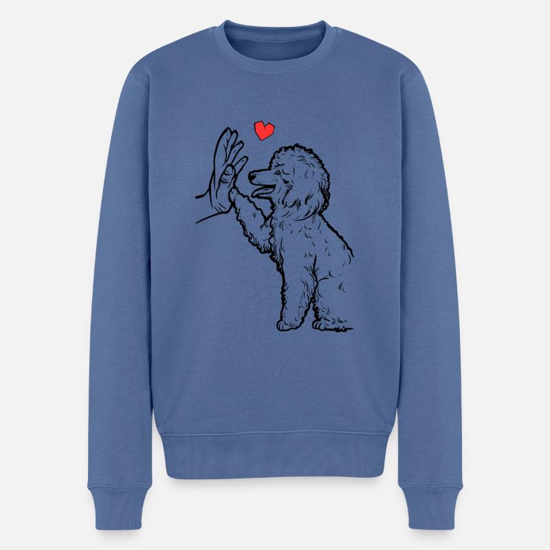Poodle Süße Pudel Liebe Pudel - Männer Premium Bio Pullover - Taubenblau