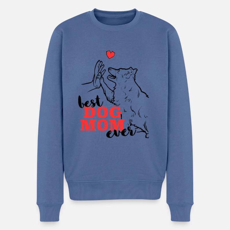 Die Beste Border Collie Hundemutter Der Welt - Männer Premium Bio Pullover - Taubenblau