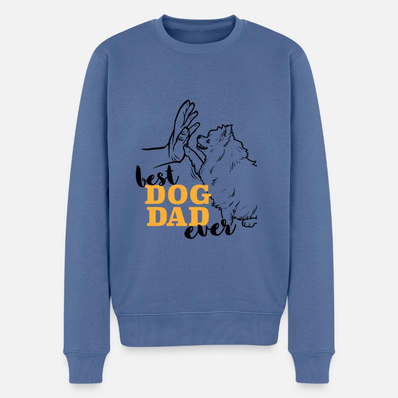 Bester Pomeranian Papa - Männer Premium Bio Pullover - Taubenblau