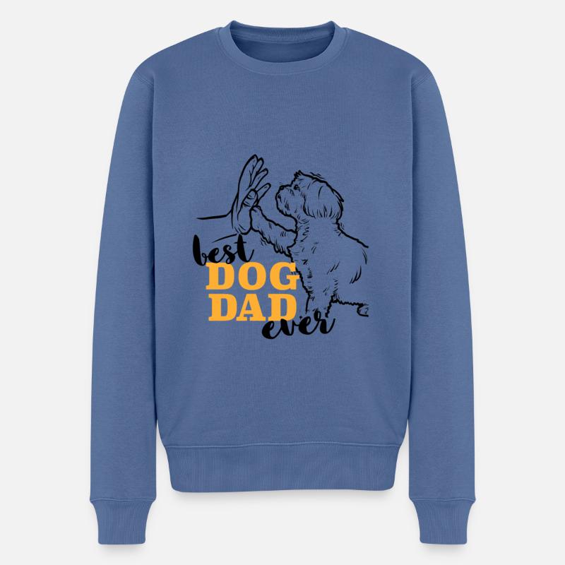 Bester Shih Tzu Papa - Männer Premium Bio Pullover - Taubenblau
