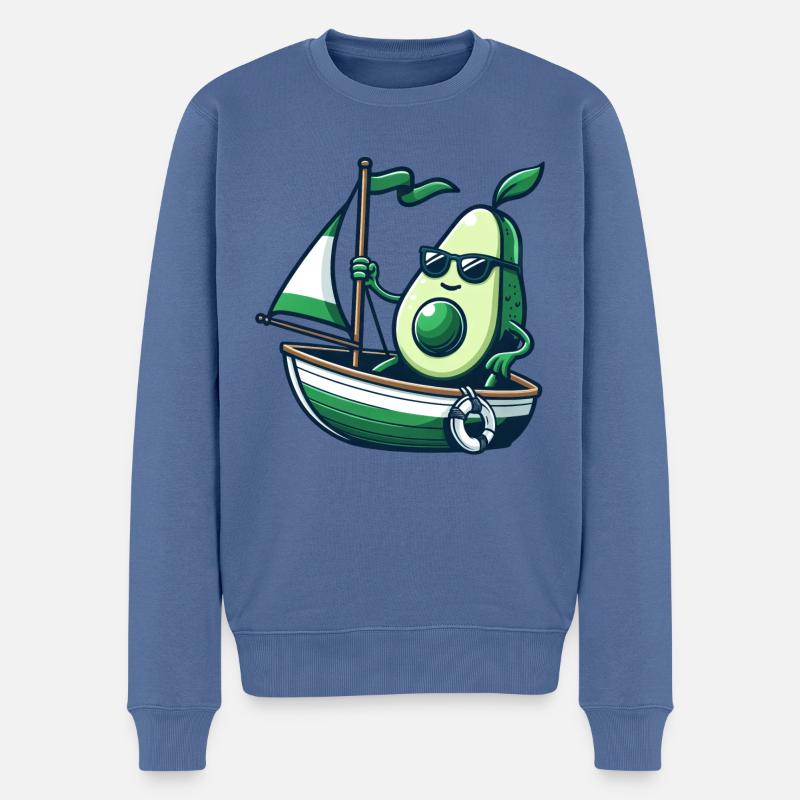 Dériveur d’été cool avec avocat - Pull Premium bio Homme - bleu pigeon