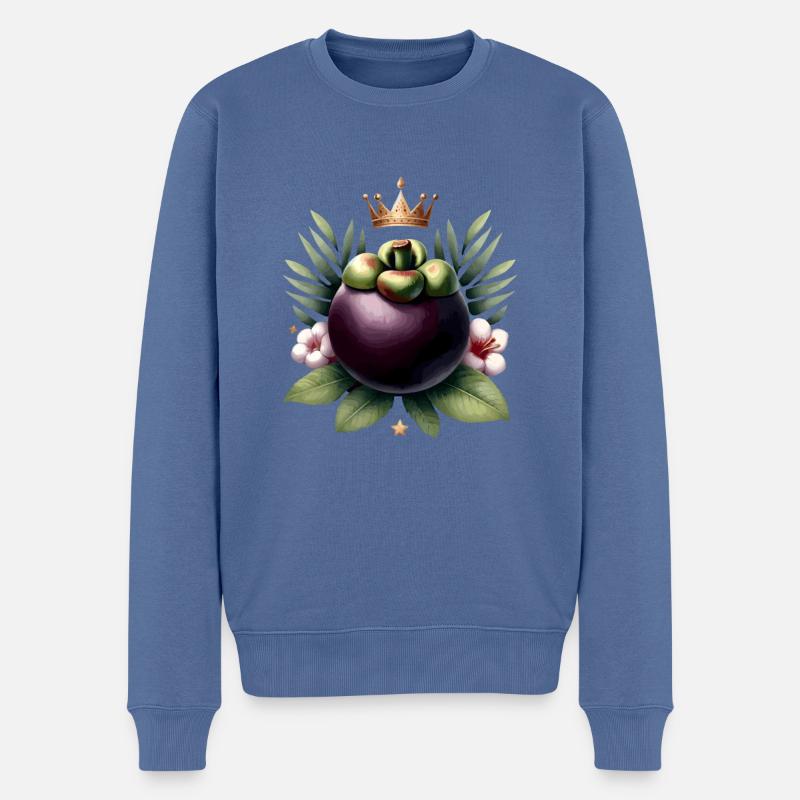 Mangoustan Thaïlande Fruit Mangoustan - Pull Premium bio Homme - bleu pigeon