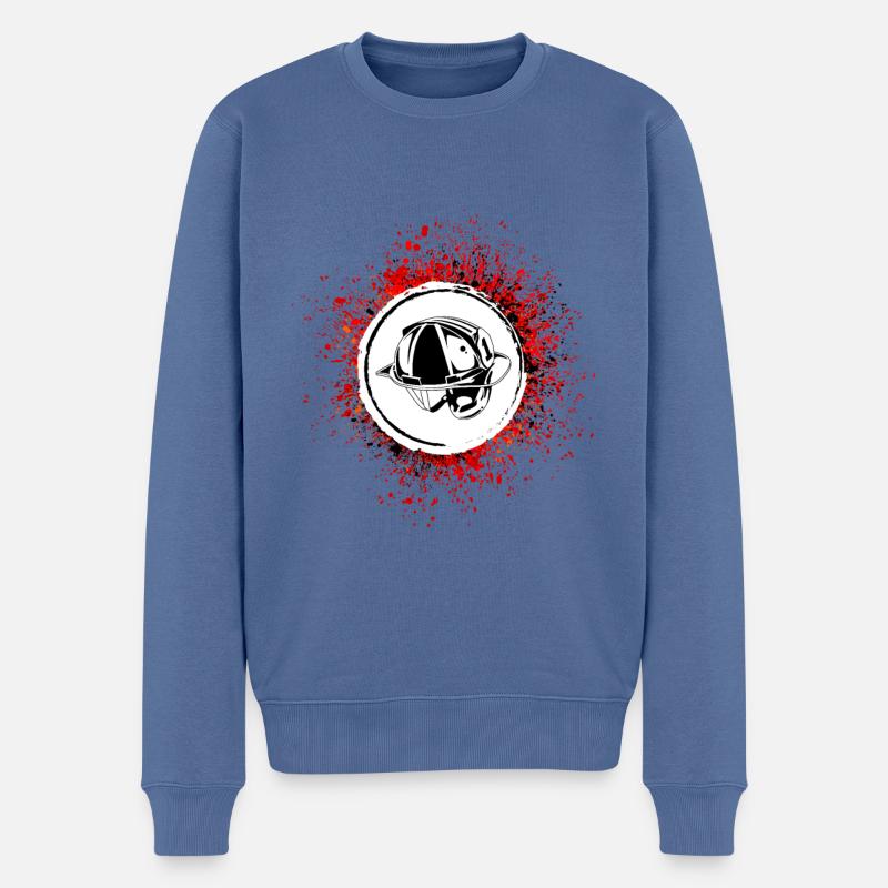Icône du casque de pompier - Pull Premium bio Homme - bleu pigeon
