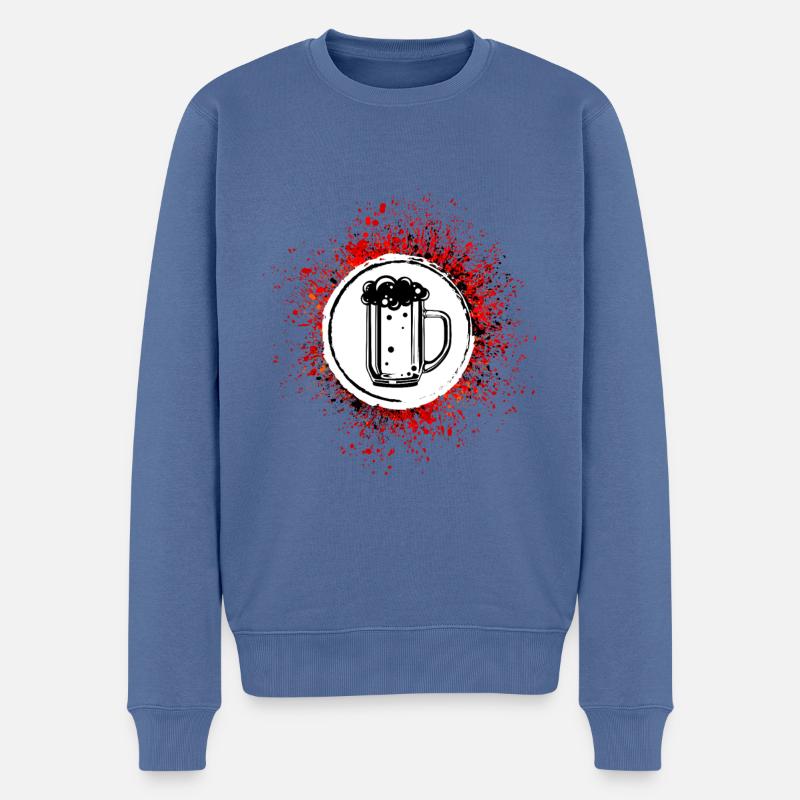 Bierkrug Bier Glas - Männer Premium Bio Pullover - Taubenblau