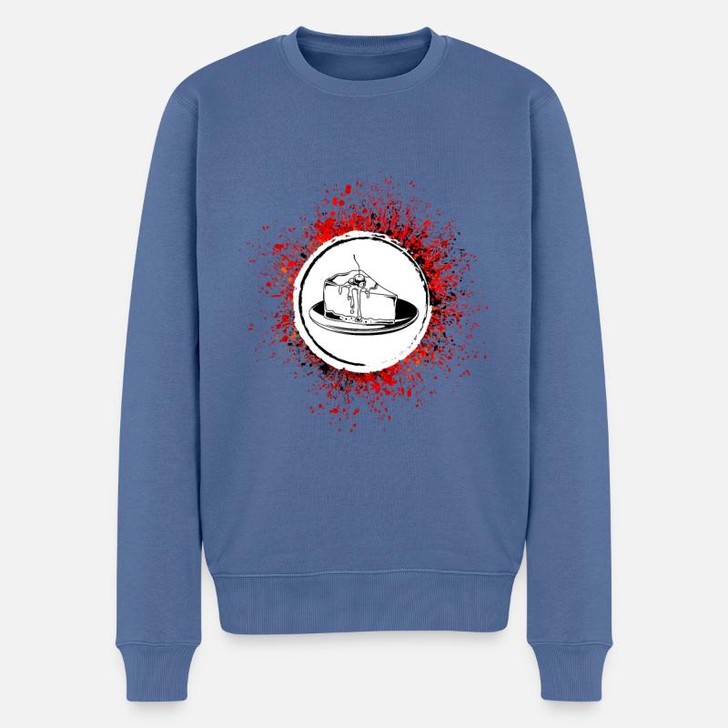 Käsekuchen Backen - Männer Premium Bio Pullover - Taubenblau