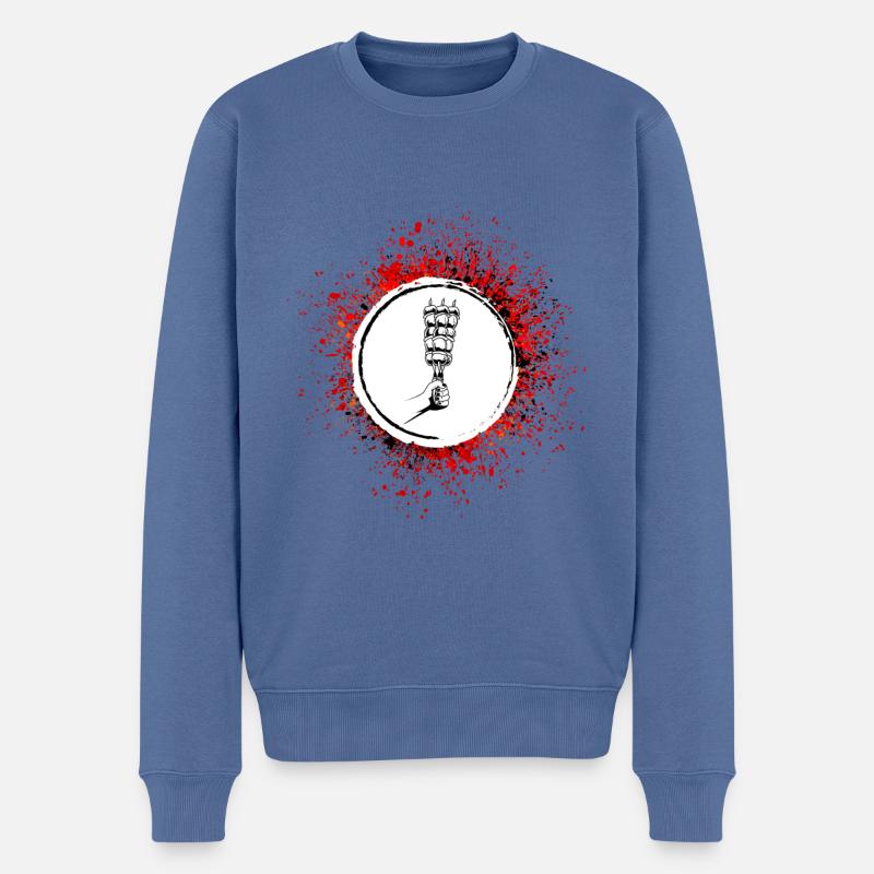 Spieß Grill Kebab - Männer Premium Bio Pullover - Taubenblau