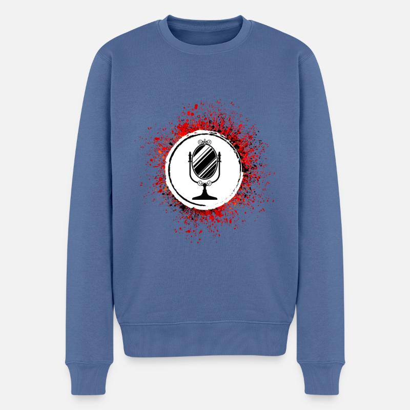 Spiegel Icon Silhouette - Männer Premium Bio Pullover - Taubenblau