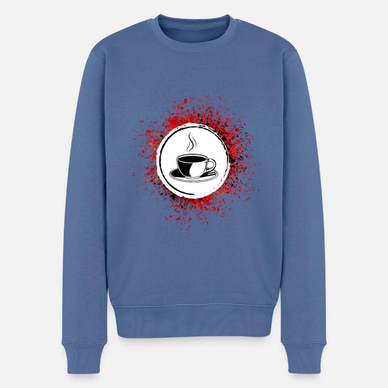 Kaffeetasse - Männer Premium Bio Pullover - Taubenblau
