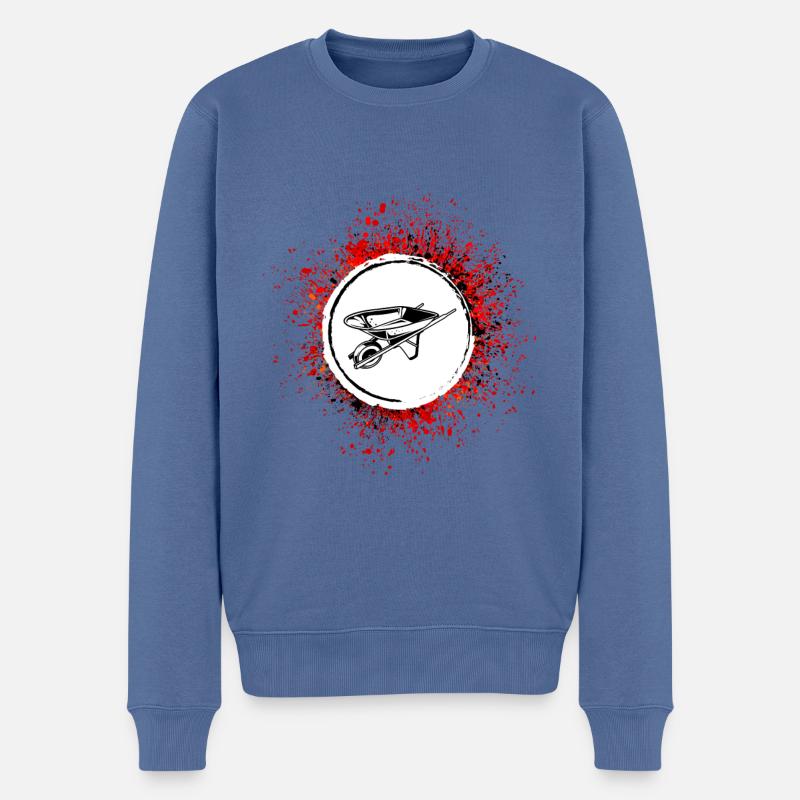 Schubkarre Symbol - Männer Premium Bio Pullover - Taubenblau