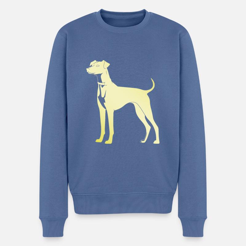 Whippet Hund Silhouette - Männer Premium Bio Pullover - Taubenblau
