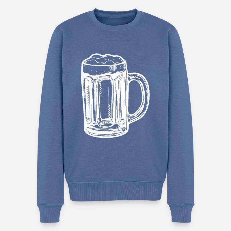 Bierkrug Bier - Männer Premium Bio Pullover - Taubenblau