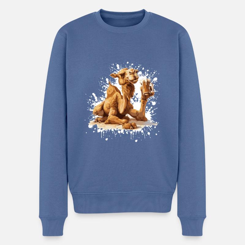 Kamel Bier Lustig - Männer Premium Bio Pullover - Taubenblau
