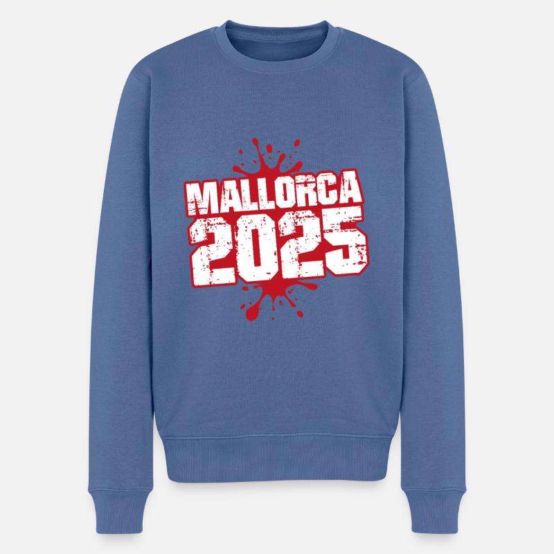 Majorque 2025 Klecks - Pull Premium bio Homme - bleu pigeon