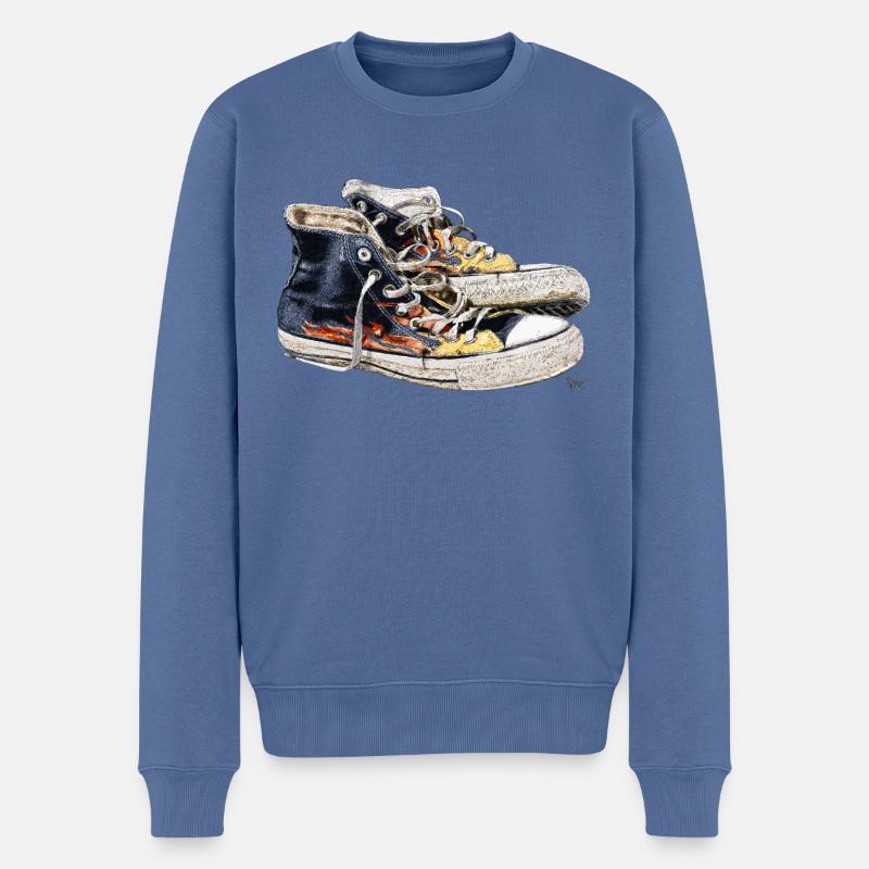 Bronko55 No.47 – Baskets - Pull Premium bio Homme - bleu pigeon
