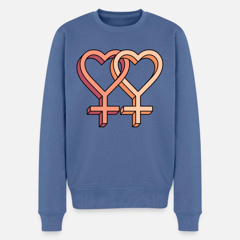 Amoureux - Pull Premium bio Homme - bleu pigeon