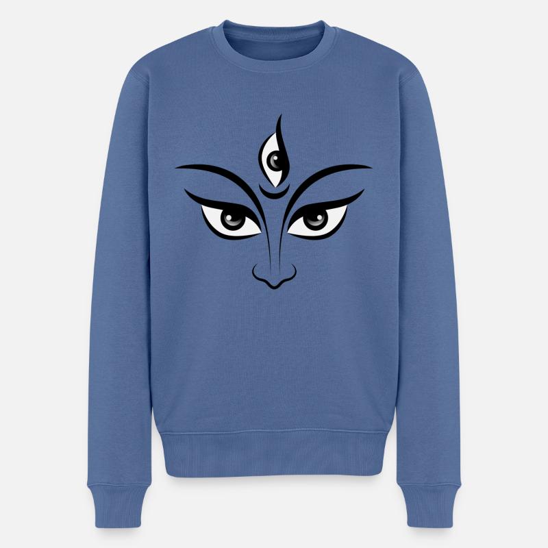 Regardez-vous - Troisième œil - Pull Premium bio Homme - bleu pigeon