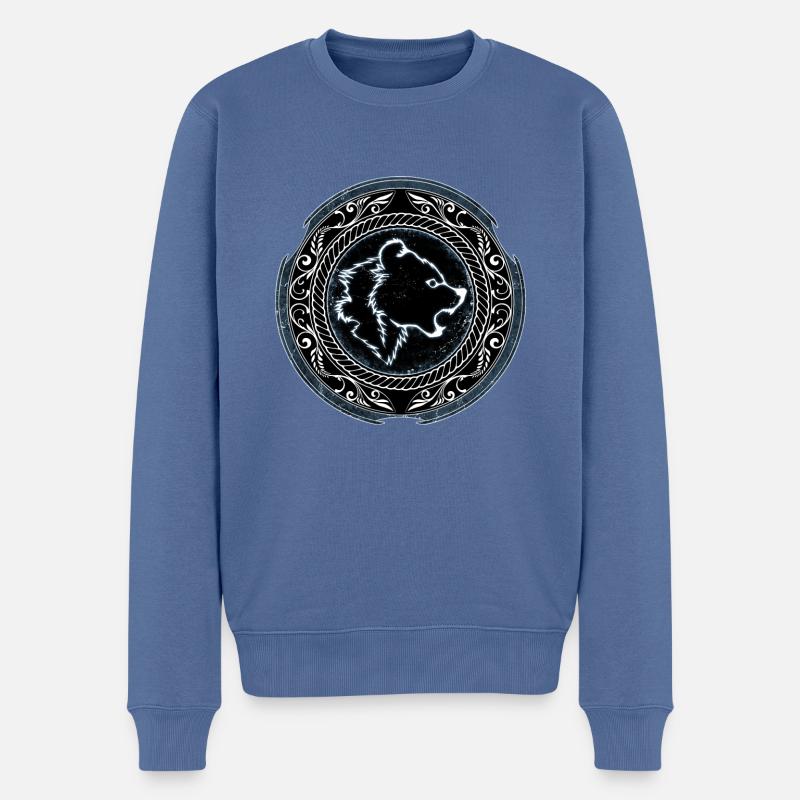 Wikinger Berserker Bär - Männer Premium Bio Pullover - Taubenblau