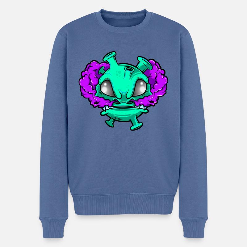 420 - Pull Premium bio Homme - bleu pigeon