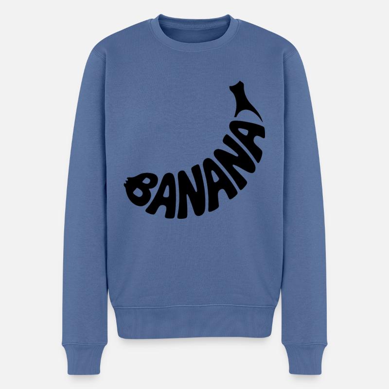 Banane - Logo de fruit cool - Pull Premium bio Homme - bleu pigeon