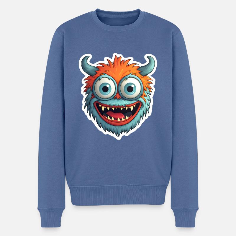 Monstres d’Halloween - Pull Premium bio Homme - bleu pigeon