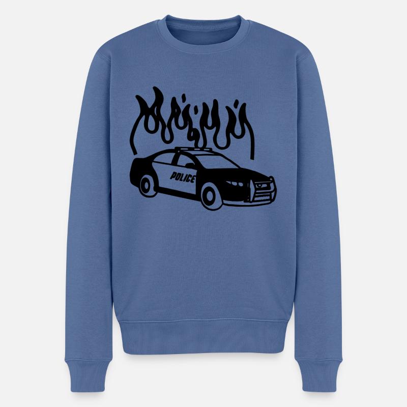Die Polizei - Männer Premium Bio Pullover - Taubenblau