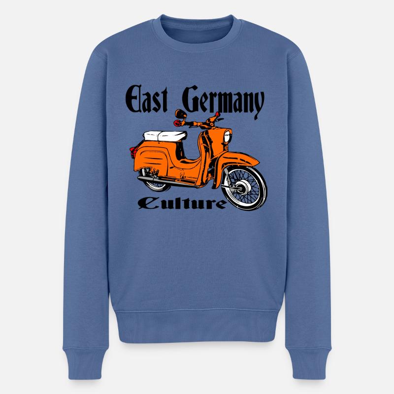 Simson Schwalbe Cyclomoteur RDA - Pull Premium bio Homme - bleu pigeon