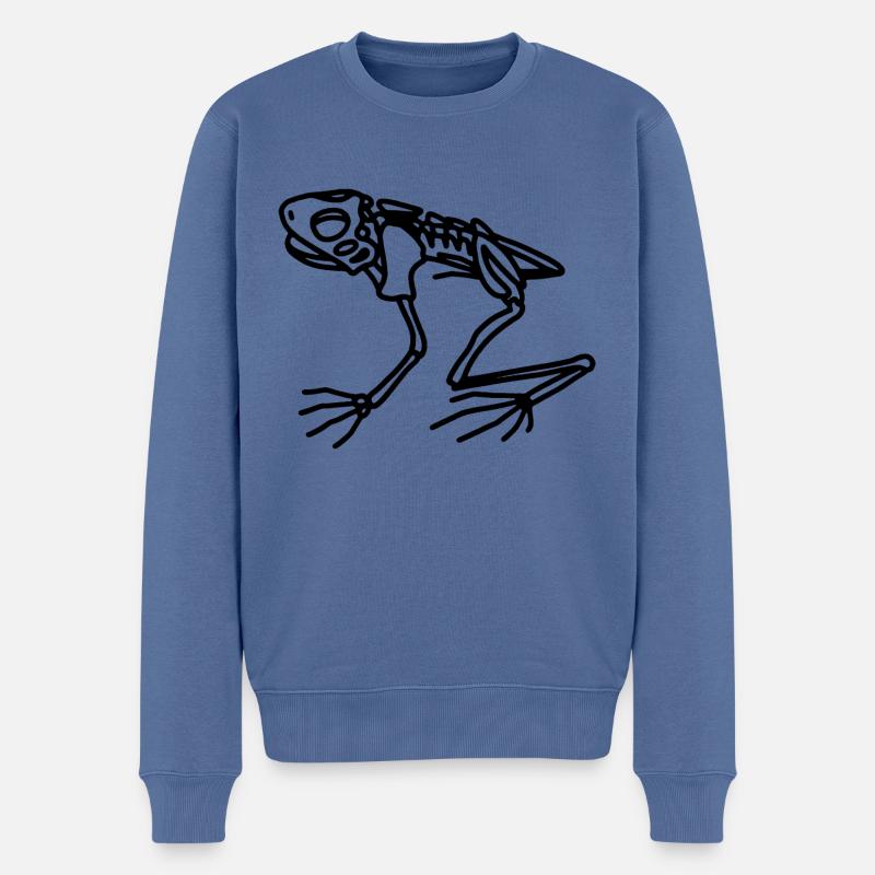 FROSCH - Männer Premium Bio Pullover - Taubenblau