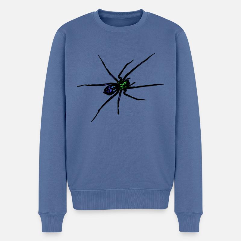 Spinne - Männer Premium Bio Pullover - Taubenblau