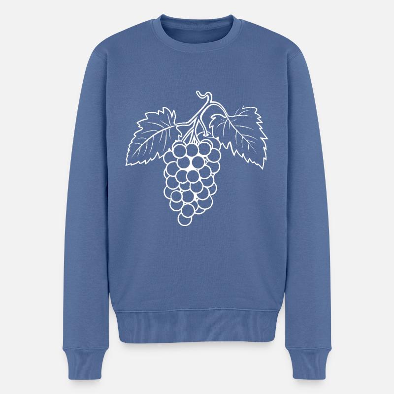 Weintrauben Symbol - Männer Premium Bio Pullover - Taubenblau